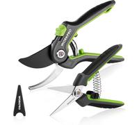 WORKPRO Garden Shears Set of 2, 210 mm SK5 Bypass Pruning Shears for Fresh Branches, 160 mm Harvest Shears Picking Scissors for Flower and Fruit, Plant Shears Tree Shears Rose Shears Flower Scissors