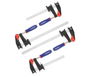 WORKPRO Heavy Duty Clamps for Woodwork, 4-Pack 150 & 300 mm F Wood Clamps | 272kg Load, Mixed Sizes, Quick Release, Woodworking Carpentry Clamp Kit