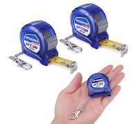 WORKPRO Mini Tape Measure, 2 Pcs 6FT Retractable Easy Reading Keychain Tape Measurement, Inch/Metric Scale Pocket Size Small Tape Measure for Engineer, Portable, ABS Protective Casing, Blue