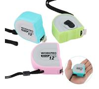 WORKPRO Mini Tape Measure, 3 Pcs 12FT Self-Lock Easy Reading Tape Measurement, Inch/Metric Scale Pocket Size Small Tape Measure for Engineer, Portable, Lightweight, ABS Protective Casing