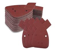 WORKPRO Mouse Detail Sander Pads, 100 Pack Sandpaper Set | 2 Replacement Tips, 60-180 Grit, Hook & Loop, Palm Sander, Wood, Metal, Paint Removal