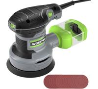 WORKPRO Orbital Sander with 20 Pcs Sandpapers, 300 W 125 mm Random Orbit Sander, 6 Variable Speed 13000 RPM, Electric Sanding Machine with Dust Collection Box, for Sanding, Polishing, Woodworking