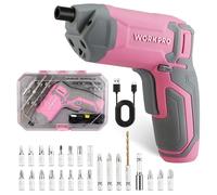 WORKPRO Powerful 3.6V Cordless Electric Eccentric Screwdriver Set with 240 RPM 7 Nm High-Torque Motor, Versatile Mini Drill with 24-Piece Bit Set, Perfect for DIY Projects and Gift