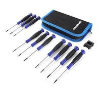 WORKPRO Precision Screwdriver Set 10-Piece, Cr-V Steel Small Screwdrivers Set, with Phillips, Slotted and Torx Tip, Organized in Zip Case, Ideal for Watch, Laptop