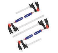 WORKPRO Professional Clamps for Woodwork Heavy Duty, 4-Pack 150 mm & 300 mm F Wood Clamps Quick-Release, Ideal for Woodworker Metalworker Carpenters Hobbyist, Max 272 kg Load Limit