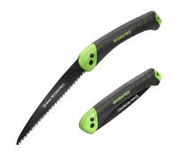WORKPRO Pruning Saw, 7” Folding Hand Saw with Secure Lock, Bi-Metal D6A+M2 Saw Blade, Triple Teeth, Push Button, Soft Grip Folding Saw for Wood Gardening Camping Bushcraft