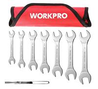 WORKPRO SAE - Lot de 7 clés enroulables Super Fines à extrémité ouverte, 6,35 mm à 3,8 cm, avec pochette de Rangement, Pour écrous fins, espaces étroits