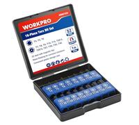 WORKPRO Security Torx Bit Set 16 pcs, Tamper Proof S2 Steel Star Bit Set, 1/4-inch Hex Shank, Screwdriver bit with Magnetic Tips in Storage Box for DIY, Car Repairs