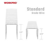 Workpro Staples 7500 Piece (10mm, T50+12mm, T50+15mm)