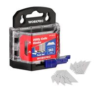 WORKPRO Trapezoid Blade Set, 50-Pack SK5 Stainless Steel Blades, 0.6 mm Thickness, Replacement Blades for Utility Knives