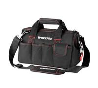 Workpro W081020A Close Top Wide Mouth Storage Tool Bag, ,Black&red,12-inch