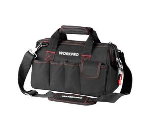 Workpro W081020A Close Top Wide Mouth Storage Tool Bag, ,Black&red,12-inch