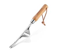 WORKPRO Weed Remover Tool, Metal Leverage Base and V-Shaped Forks for Easy Weed Removal & Deeper Root Digging, Heavy Duty Stainless Steel Weeder with Wood Handle, Manual Hand Weeder for Gardening