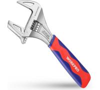 WORKPRO Wide Mouth Adjustable Wrench and Pipe Wrench 2-in-1, 42mm Extra Large J