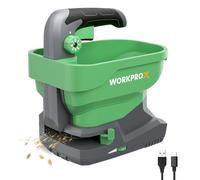 WORKPROX 7.2V Grass Seed Spreader with 8 Flow-Rate, 6-Speeds and Adjustable Scatter Width, Lawn Seed Spreader with 2.0 Ah Built-in Battery for Seeds, Fertilizer and Rock Salt