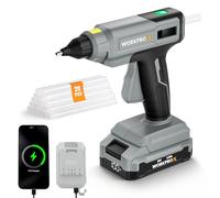 WORKPROX 80 W Cordless Hot Glue Gun, 90 Min Runtime, 20 V Rechargeable Full-Size Glue Gun Kit with 20pcs Glue Sticks, 2.0 Ah Battery, Type-C Charging Cord for DIY Crafts, Repair, School Projects