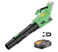 WORKPROX Cordless Leaf Blower with 5 Gear Adjustable Speed, 20V Garden Blower with 4000mAh Battery, Electric Powerful Axial Leaf Blower with High Airflow for Garden, Yard and Patio Cleaning