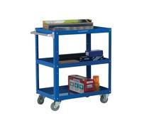 Works 3-Tier Trolley Blue L670xW400xH900mm 150kg Capacity 329944