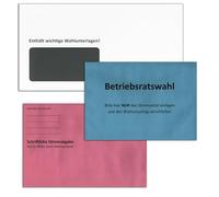Works Council Election Letter Voting Combo Pack - White Compact Envelopes, C6 Ballot Envelopes + B6 Back Envelopes - Compliant (C6 Blue + B6 Red - Works Council Election, 50 Pieces)