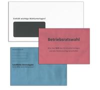 Works Council Election Letter Voting Combo Pack - White Compact Envelopes, C6 ballot envelopes + B6 back envelopes - Compliant (C6 Red + B6 Blue - Works Council Election, 25 Pack)