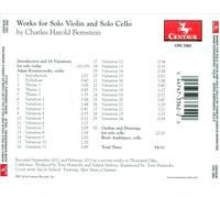 WORKS FOR SOLO VIOLIN AND SOLO CELLO BY CHARLES HAROLD BERNSTEIN NEW CD