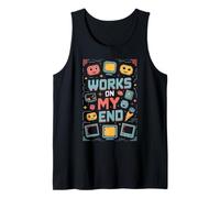 Works on My End - Programmer Funny PC Error Retro Graphic Tank Top