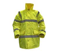 Sealey Quilted Lining Hi Vis Motorway Jacket Yellow 2XL