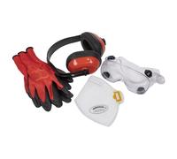 Sealey Flexi Grip Gloves, FFP2 Mask, Goggles and Ear Defenders