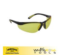 Worksafe Safety Glasses Zante Style Amber Lens Flexi Arms Goggles PPE Work