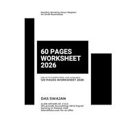WORKSHEET 60 PAGES: Monthly Working Hours Register for Small Businesses