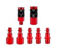 Workshop Air Fittings Set, 1/4 in NPT Coupler Plug Assortment with Aluminum Alloy Build for Pneumatic Service Tasks Air Hose Fitting Assortment Pneumatic Connector Compressor Coupler Adapter Line Plug