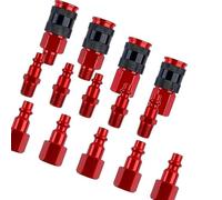 Workshop Air Fittings Set, 1/4 in NPT Coupler Plug Assortment with Aluminum Alloy Build for Pneumatic Service Tasks Air Hose Fitting Assortment Pneumatic Connector Compressor Coupler Adapter Line Plug