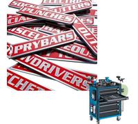 Workshop Label, 12 Pack Magnetic Reusable Markers, 3D Printed Sturdy Design, Clear Bold Text Display, Scratch Resistant Flexible Build, Ideal for Tool Box Steel Cabinets Drawers Garage Storage