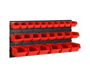 Workshop Shelf Set Red and Black Polypropylene Chest 1/26/30/35 Piece vidaXL