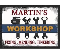 Workshop Sign Personalised Tool Shed Garage Man Cave Metal Plaque Custom (Aluminium A5 (200x150mm) Approx)