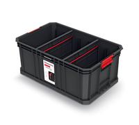 Kistenberg Modular Storage Box, Stackable with Dividers, Black Plastic, Load Capacity up to 50 kg, 520 x 329 x 210 mm