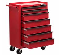 Workshop Tools Trolley with 7 Sliding Drawers 4 Wheels Toolbox Storage Organiser