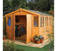 Rowlinson 9 Ft. W x 12 Ft. D Shiplap Apex Wooden Shed brown