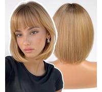Workstar Blonde bob Wigs for Women Synthetic Wig with Fringe