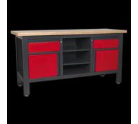 Sealey AP1905A Workstation with 2 Drawers, 2 Cupboards & Open Storage