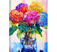 WorksyZen Magic Serene Moonlight Beach 5D Diamond Painting | Calming Night Scene with Ocean Waves, Rocks & Distant Lights | Seaside Full Drill DIY Wall Art for Relaxation (Hydrangea)