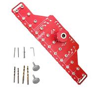 Worktop Jig, 2 in 1 Shelf Pin Drilling Jig Set Made of Aluminum Alloy Drilling Jig with 11 Holes Shelf Pin Jig and Hinge Jig with 2 mm 5 mm and 1/4 Inch Drill Bits Drilling Template for Cabinet