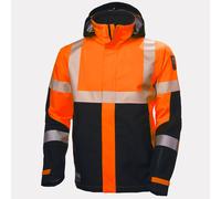 Workwear Helly Hansen Icu Hi Vis 3 Layer Waterproof Shell Jacket Orange 3XL