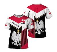 Workwear Working Shirt Crew Neck Activewear Shirts Short Sleeve Sport Tops for Lounge Running Everyday Personalized Name 3D Poland Pride Retro-Feel Polish Eagle Polska