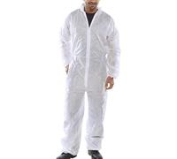 Workwear World Disposable Coverall White Painting Cleaning Boilersuit Boiler Suit, Medium