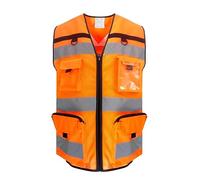 Workwear World High Visibility Class 2 Ripstop Multi Pocket Tool Vest With Optional Breathable Mesh Fabric (Hi Vis Orange with Mesh, M)