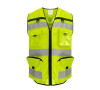 Workwear World High Visibility Class 2 Ripstop Multi Pocket Tool Vest With Optional Breathable Mesh Fabric (Hi Vis Yellow with Mesh, M)