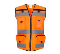 Workwear World High Visibility Class 2 Ripstop Multi Pocket Tool Vest With Optional Breathable Mesh Fabric (Hi Vis Orange, XL)