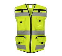 Workwear World High Visibility Class 2 Ripstop Multi Pocket Tool Vest With Optional Breathable Mesh Fabric (Hi Vis Yellow, XL)