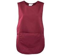 Workwear World Ladies Adjustable Stud Fastening Plain Polycotton Pocket Tabard for Cleaning, Hospitality, Healthcare (XL, Burgundy)